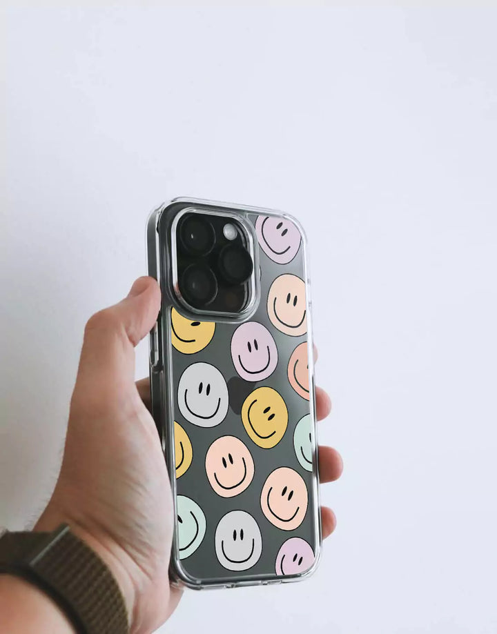 Aesthetic Smile Phone Case for iPhone 15 14 13 12 11 Pro Max Cute Phone Case For Samsung Galaxy S23 S22 Ultra S21 S20 FE S20 S21 Plus Kawaii