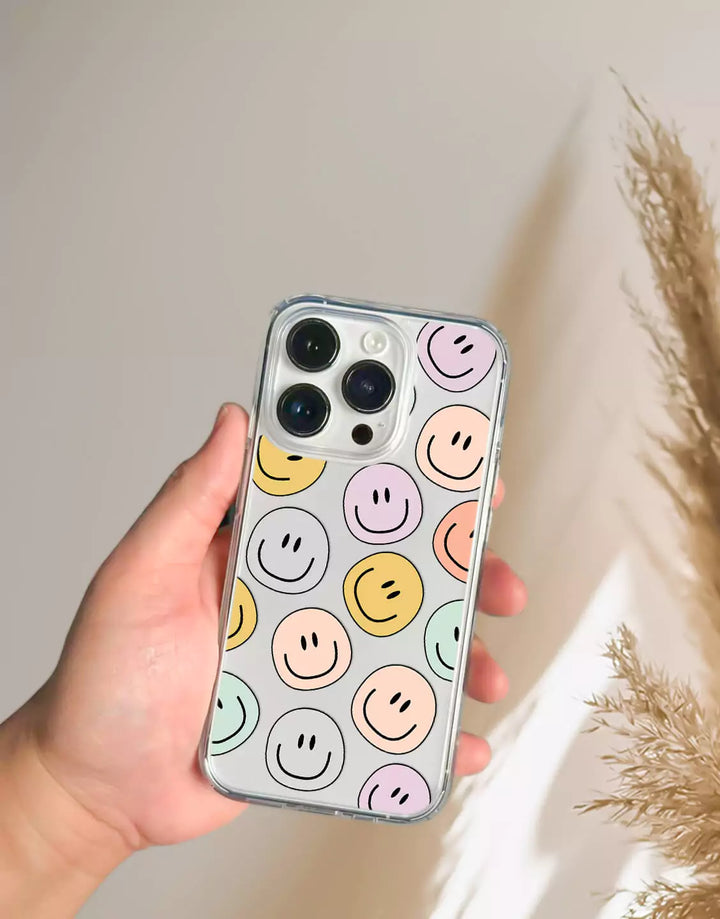 Aesthetic Smile Phone Case for iPhone 15 14 13 12 11 Pro Max Cute Phone Case For Samsung Galaxy S23 S22 Ultra S21 S20 FE S20 S21 Plus Kawaii