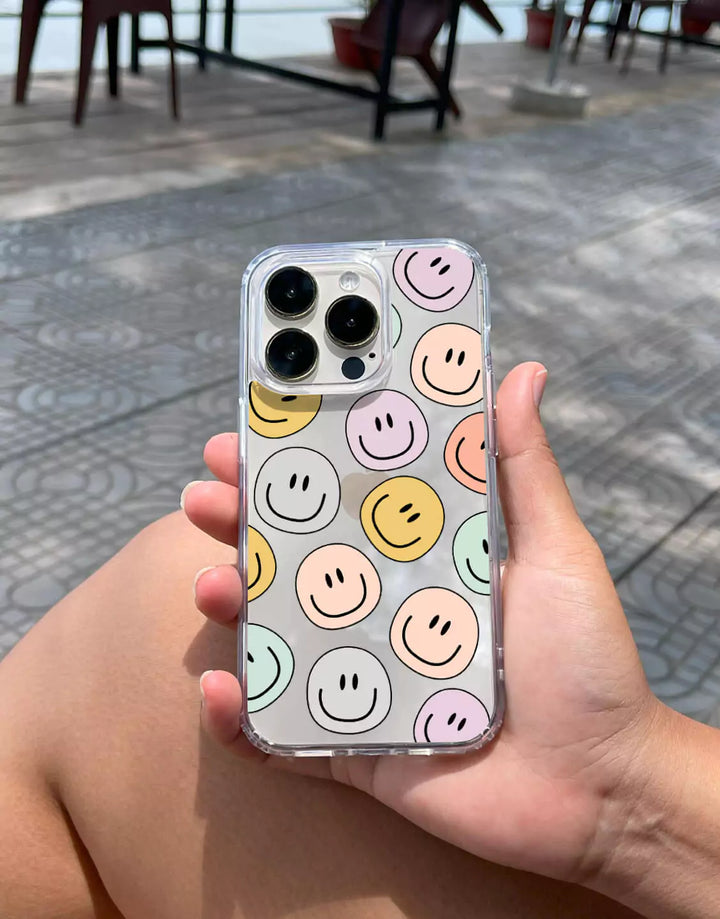 Aesthetic Smile Phone Case for iPhone 15 14 13 12 11 Pro Max Cute Phone Case For Samsung Galaxy S23 S22 Ultra S21 S20 FE S20 S21 Plus Kawaii