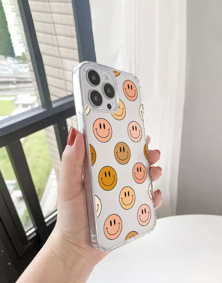 Boho Smiley Face Phone Case for iPhone 14 13 12 11 Pro Max Aesthetic Smiley Case iPhone 14 13 12 Y2K Retro iPhone Case XS Max XR 7 8 Plus SE