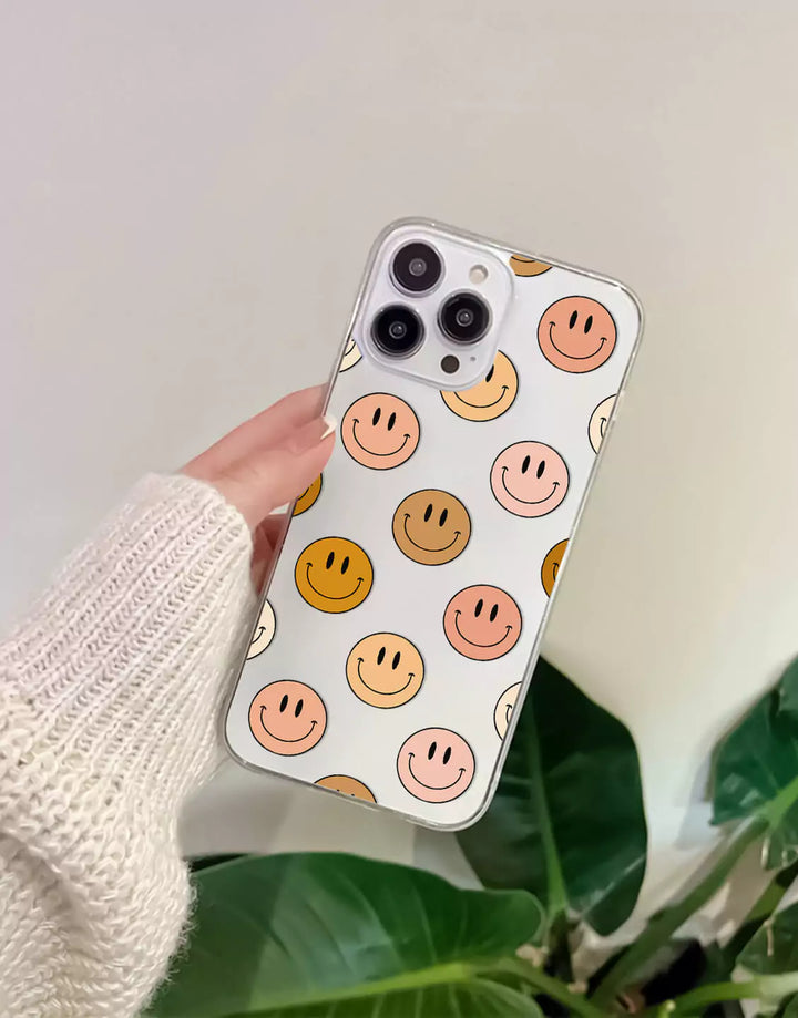 Boho Smiley Face Phone Case for iPhone 14 13 12 11 Pro Max Aesthetic Smiley Case iPhone 14 13 12 Y2K Retro iPhone Case XS Max XR 7 8 Plus SE