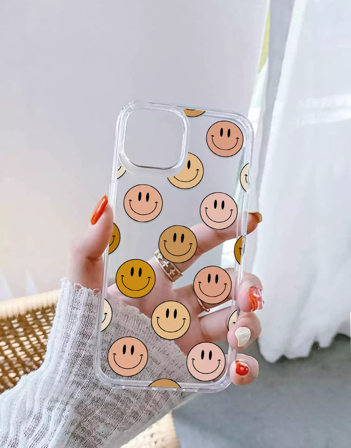 Boho Smiley Face Phone Case for iPhone 14 13 12 11 Pro Max Aesthetic Smiley Case iPhone 14 13 12 Y2K Retro iPhone Case XS Max XR 7 8 Plus SE