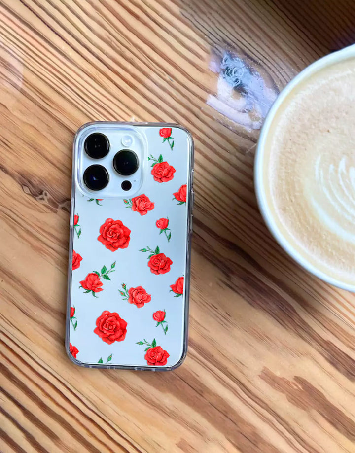 Cute Watercolor Roses Phone Case for iPhone 15 14 13 12 11 Pro Max Red Roses iPhone 15 14 13 12 11 Case iPhone XS Max X XR 7 8 Plus SE Case