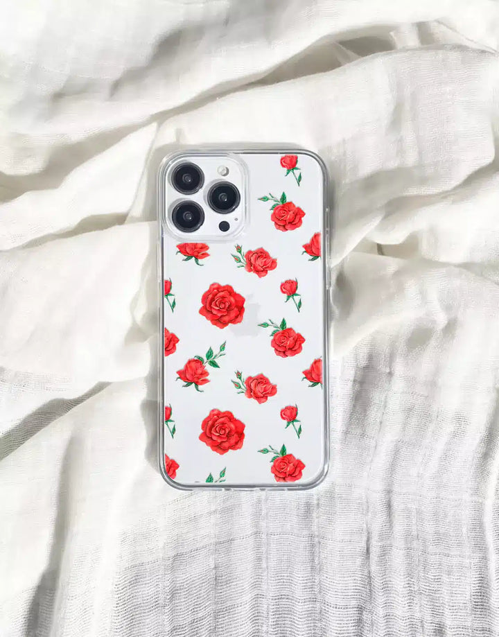 Cute Watercolor Roses Phone Case for iPhone 15 14 13 12 11 Pro Max Red Roses iPhone 15 14 13 12 11 Case iPhone XS Max X XR 7 8 Plus SE Case