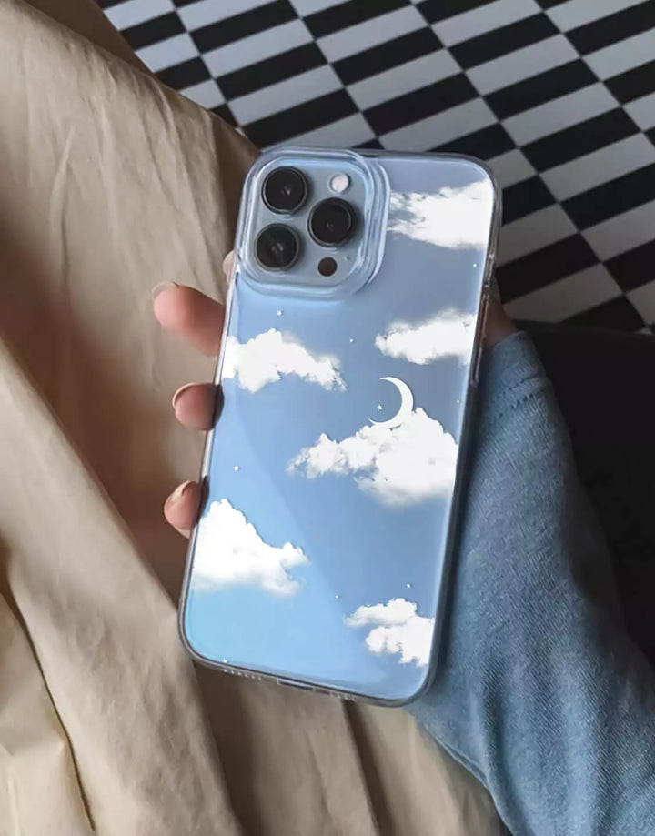 Pretty Clouds Clear Phone Case for iPhone 14 13 12 11 Pro Max Aesthetic Case iPhone 14 13 12 Clouds Phone Case XS Max iPhone XR 7 8 Plus SE