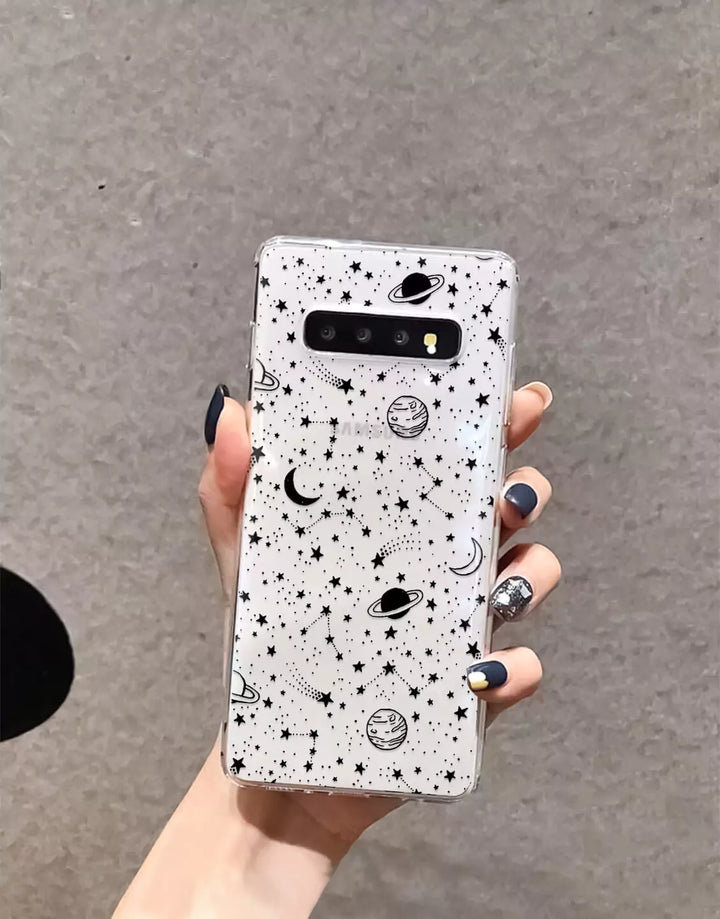 Sky Space Phone Case for Samsung Galaxy S24 S23 S22 Ultra S21 S20 FE S20 S21 FE Stars Case Note 10 20 Planets Case S21 Plus Aesthetic Phone Case