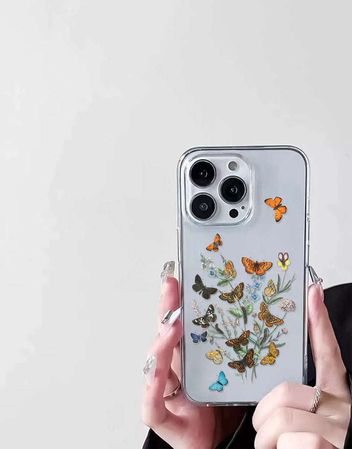 Vintage Butterfly Aesthetic Phone Case for iPhone 14 13 12 11 Pro Max Aesthetic Case iPhone 14 13 12 Butterflys Case XS Max iPhone XR 7 8 Plus SE