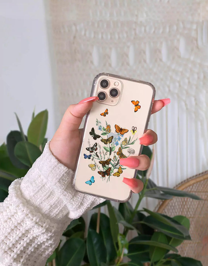 Vintage Butterfly Aesthetic Phone Case for iPhone 14 13 12 11 Pro Max Aesthetic Case iPhone 14 13 12 Butterflys Case XS Max iPhone XR 7 8 Plus SE