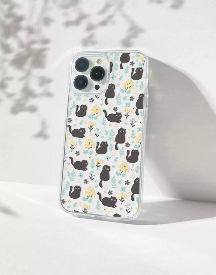 Black Cat Phone Case for iPhone 14 13 12 11 Pro Max Mini Flowers Case iPhone 14 13 12 Aesthetic Grunge Case iPhone XS Max iPhone 7 8 Plus SE