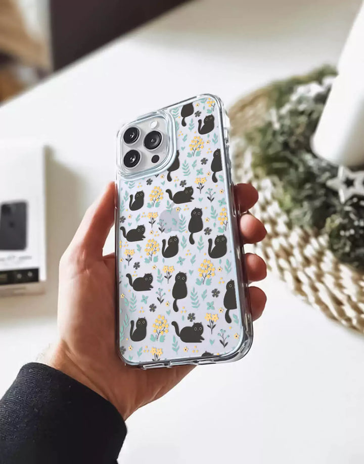 Black Cat Phone Case for iPhone 14 13 12 11 Pro Max Mini Flowers Case iPhone 14 13 12 Aesthetic Grunge Case iPhone XS Max iPhone 7 8 Plus SE