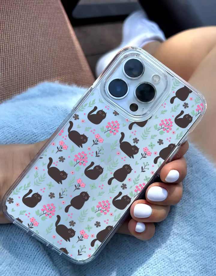 Black Cat Phone Case for iPhone 14 13 12 11 Pro Max Mini Flowers Case iPhone 14 13 12 Aesthetic Grunge Case iPhone XS Max iPhone 7 8 Plus SE