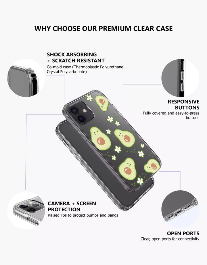Cute Avocado kawaii iPhone Case - URBANLUSA