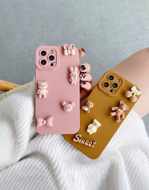 3D Cute Bears iPhone Case