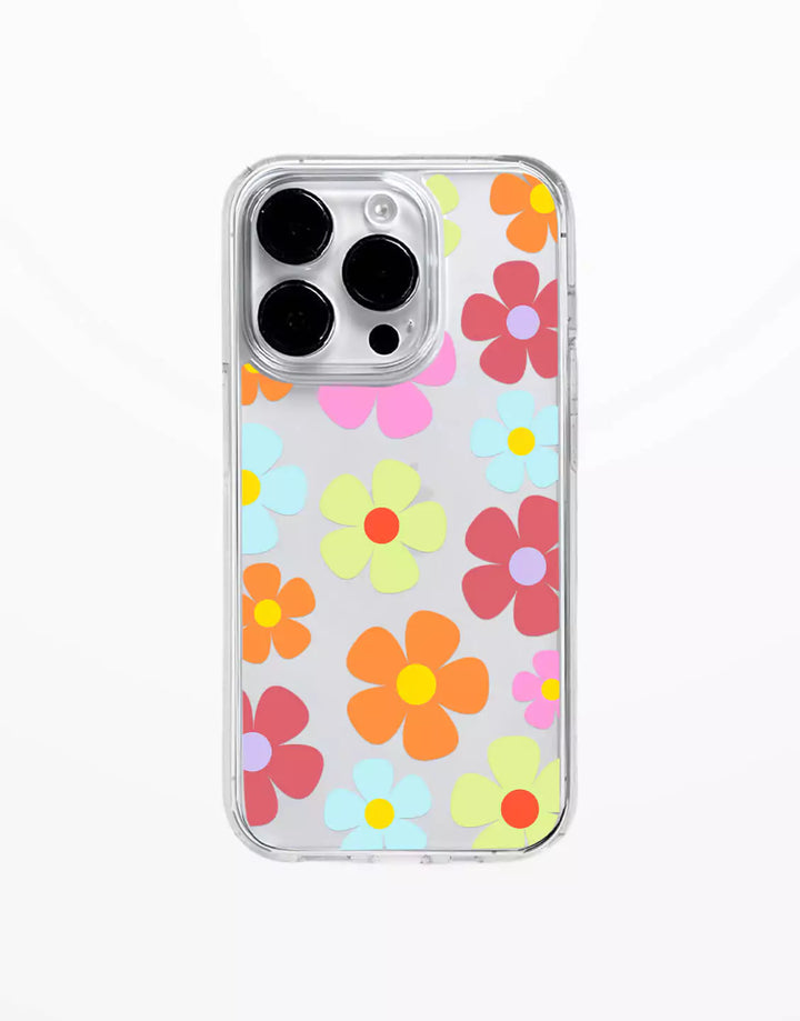 Flower Power Phone Case for iPhone 16 15 14 13 12 11 Pro Max Retro Floral Phone Case Aesthetic iPhone 15 14 13 12 Pro Cute Case iPhone XS Max XR SE