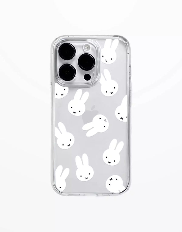 Cute Rabbit Phone Case for iPhone 16 15 14 13 12 11 Pro Max iPhone 15 14 13 12 11 Pro Aesthetic Kawaii Rabbit Case iPhone X XS Max 7 8 Plus SE Case