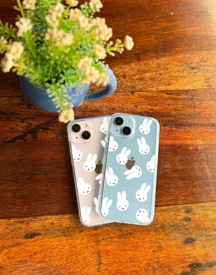 Cute Rabbit Phone Case for iPhone 15 14 13 12 11 Pro Max XR XS Aesthetic Kawaii Rabbit Case