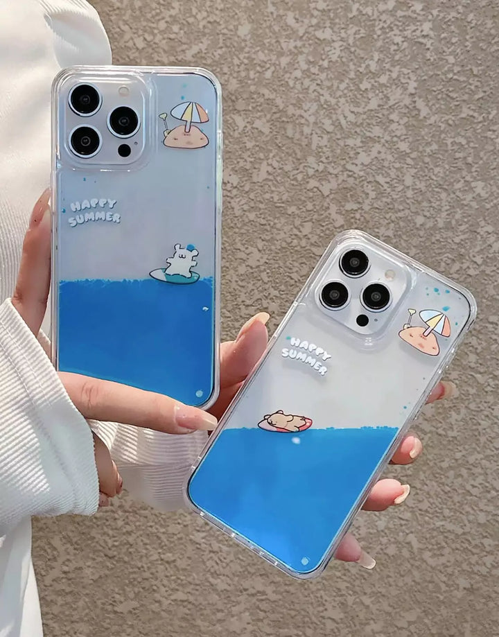 Cute Surfing Quicksand iPhone 15 14 13 12 11 Pro Max Case iPhone 13 12 mini case iPhone XS Max Case iPhone XR iPhone 7 8 Plus iPhone SE Case