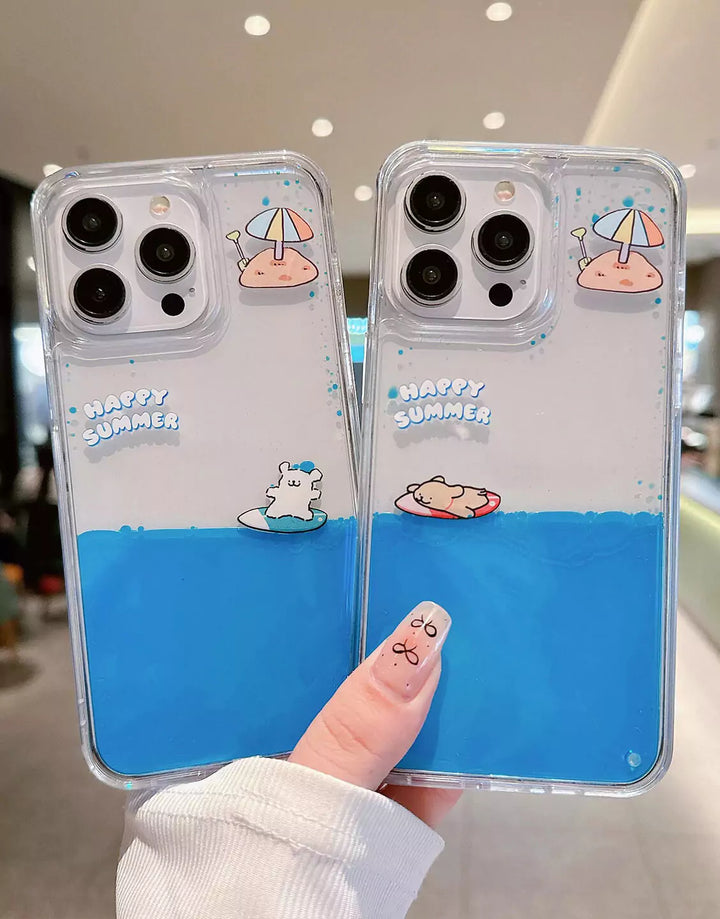 Cute Surfing Quicksand iPhone 15 14 13 12 11 Pro Max Case iPhone 13 12 mini case iPhone XS Max Case iPhone XR iPhone 7 8 Plus iPhone SE Case