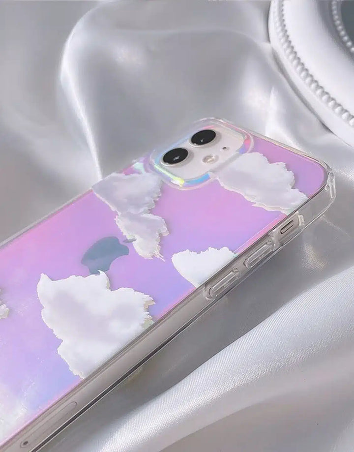 Pretty Aesthetic Cloud Laser Phone Case for iPhone 15 14 13 12 Pro Max Case iPhone 15 14 13 12 Pro Aesthetic iPhone Case Laser 