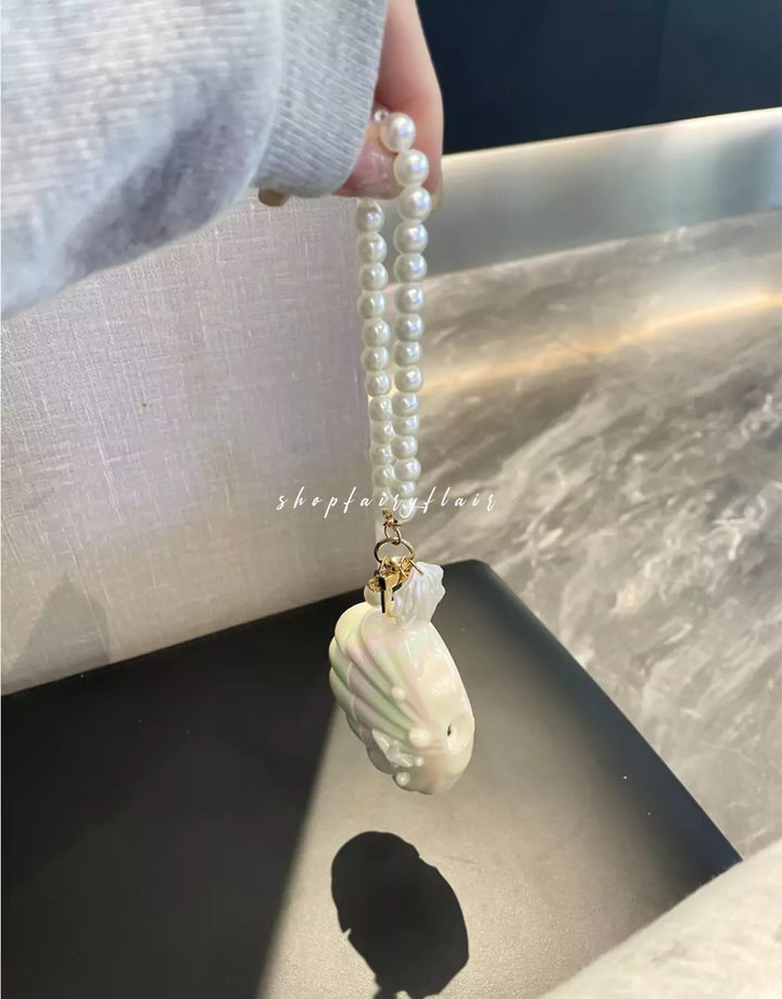 3D Colorful Seashell AirPods Case with Pearl Pendant for Airpods 4 AirPods 3 Case, Case for AirPod 1/2, AirPod Pro Case, Kawaii AirPods Pro 2 Case