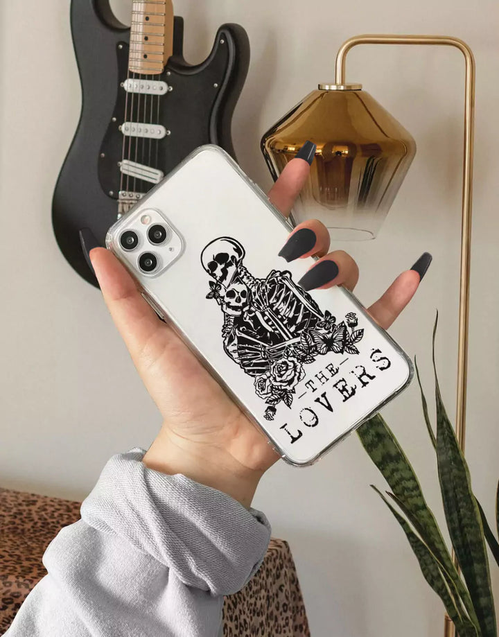 Skeleton Tarot Phone Case for iPhone 15 14 13 12 11 Pro Max Case iPhone 15 14 13 12 Lovers Tarot Card Cas iPhone XS Max XR 7 8 Plus SE Case