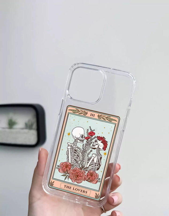 Skeleton Tarot Card Phone Case for iPhone 15 14 13 12 11 Pro Max Case iPhone 15 14 13 12 Lovers Tarot Card Case iPhone XS Max XR 7 8 Plus SE