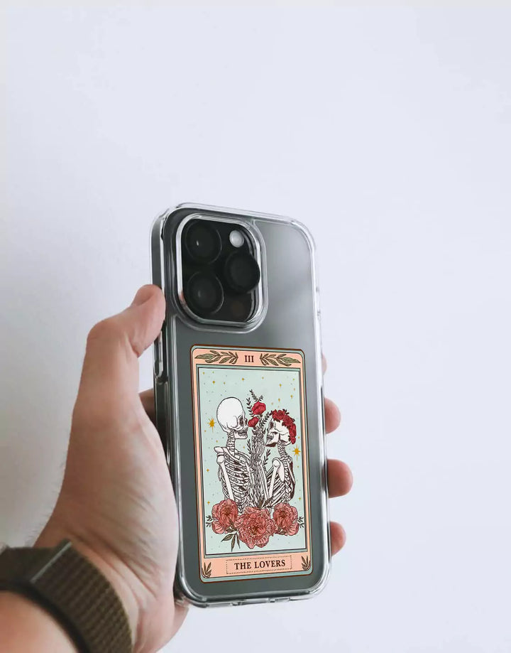 Skeleton Tarot Card Phone Case for iPhone 15 14 13 12 11 Pro Max Case iPhone 15 14 13 12 Lovers Tarot Card Case iPhone XS Max XR 7 8 Plus SE