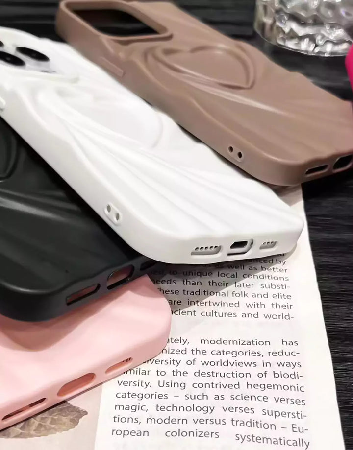 Matte 3D Wrinkled Heart iPhone Case - URBANLUSA