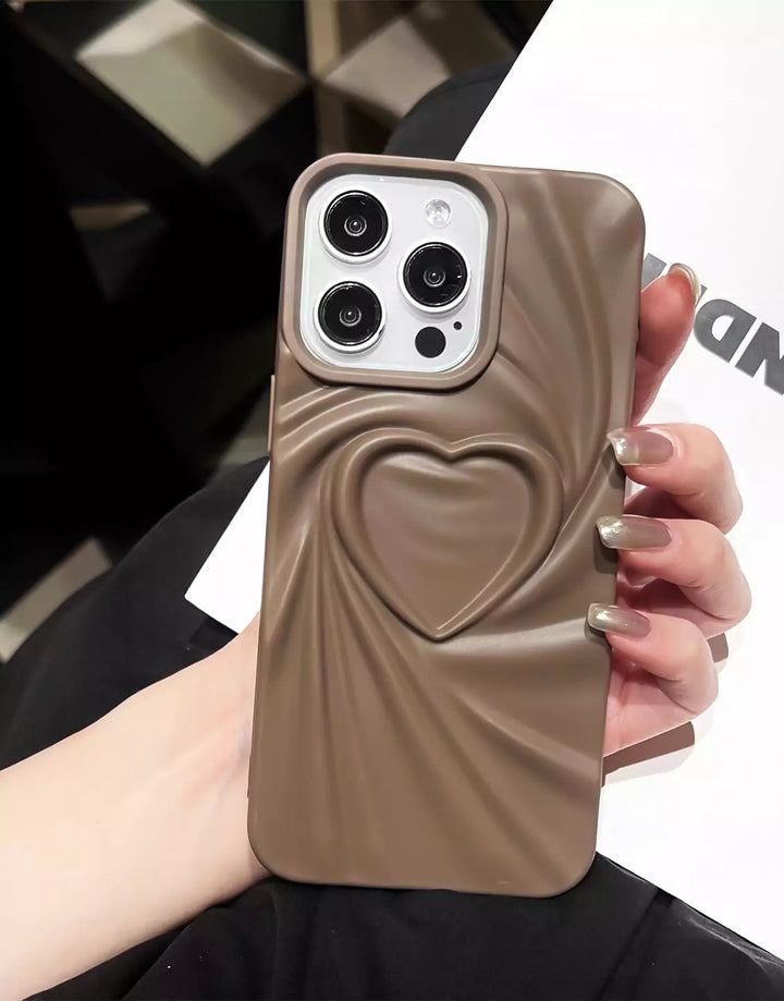Matte 3D Wrinkled Heart iPhone Case - URBANLUSA