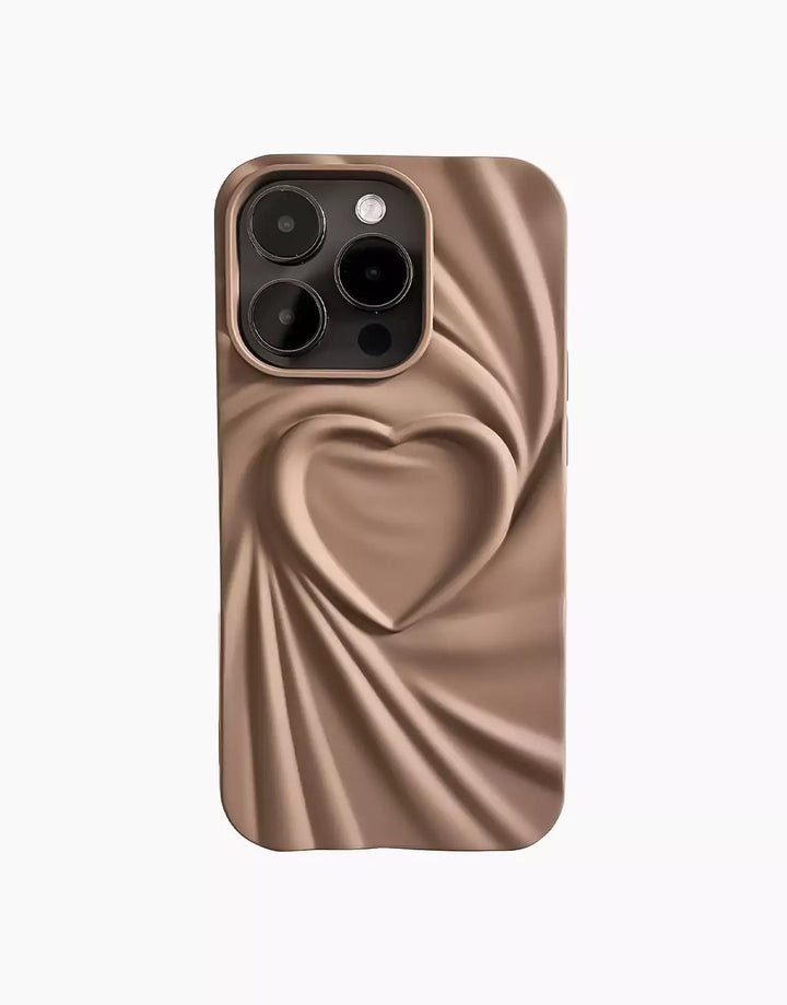 Matte 3D Wrinkled Heart iPhone Case - URBANLUSA